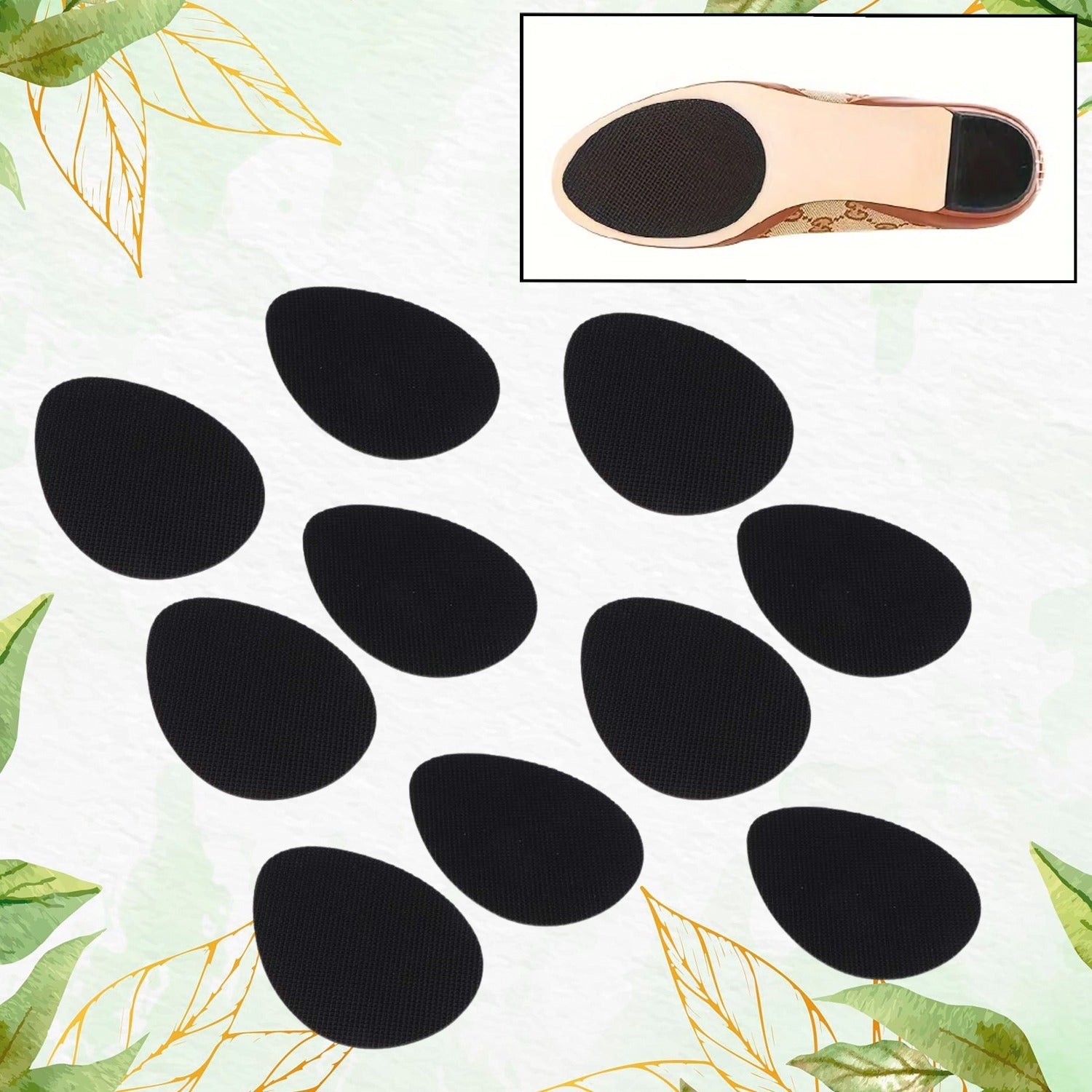 Non-Slip Shoe Pads, Rubber Shoe Sole Protector Pads, Self-Adhesive Shoe Grips Pads Stickers Non Skid for Ladies Shoes, High Heels, Boots (10 Pcs Set) Non-Slip Shoe Pads, Rubber Shoe Sole Protector Pads, Self-Adhesive Shoe Grips Pads Stickers Non Skid for Ladies Shoes, High Heels, Boots (10 Pcs Set)